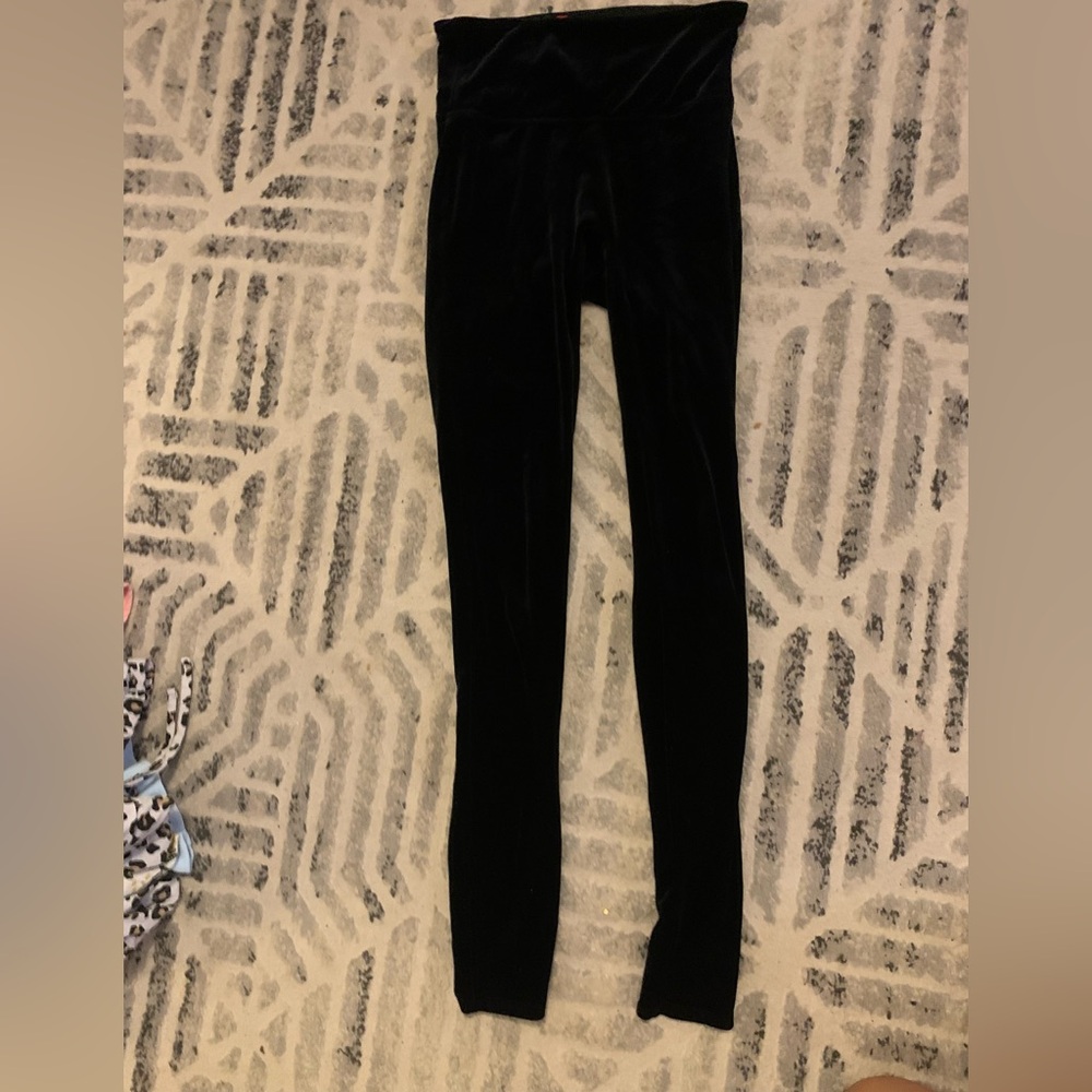 SPANX black velvet leggings